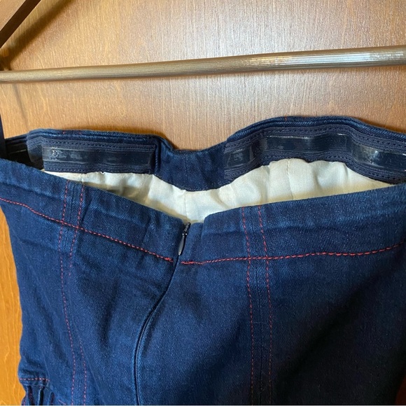 Maeve Rosette Strapless Fit & Flare Denim Mini Dress- missing the rose! - Picture 5 of 6
